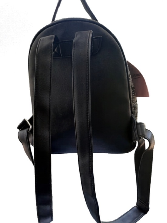 Juicy Couture Black and Gray Signature Logo Mini Backpack with Bow